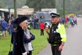 Beaulieu, Hampshire, UK - May 29 2017: UK Police officer talking