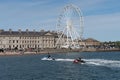 BEAUMARIS, ANGELSEY, UK - APRIL 08 : View of the Ferris wheel and beach in Beaumaris, Angelsey on April 08, 2023. Unidentified Royalty Free Stock Photo