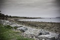 Beaumaris beach, North Wales, Uk. Emptiness and cloudy sky Royalty Free Stock Photo