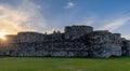 View of the historic Beaumaris Castle in Anglesey at sunset Royalty Free Stock Photo