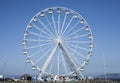 Beaumaris, Wales - the Ferris wheel and blue sky. Royalty Free Stock Photo