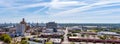 Aerial view of Beaumont Texas Cityscape with modern and historic buildings, Fuel refineries and the Port area Royalty Free Stock Photo