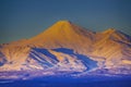 The Beautefull view on Avachinsky volcano in Kamchatka peninsula on the sunset