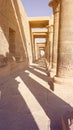 Beautfil Philae temple Egypt architecture hieroglyphic and column in  Aswan sunny blue sky Royalty Free Stock Photo