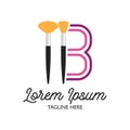 Beautician logo with B alphabet and text space for your slogan / tagline Royalty Free Stock Photo