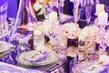 Beautidul table set for wedding reception Royalty Free Stock Photo