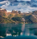 Beautifel summer scene of Hardangerfjord fjord Royalty Free Stock Photo