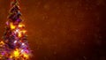 beautified christmas pine on colorful backdrop with empty space - conceptual abstract 3D illustration