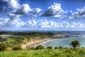 Beautifil IOW at Whitecliff Bay Isle of Wight near Bembridge east of the island in vivid and bright HDR Royalty Free Stock Photo