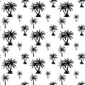 Beautifil Palm Tree Leaf Silhouette Seamless Pattern Background Vector Illustration Royalty Free Stock Photo