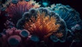 Beautifiul underwater panoramic view with tropical fish and coral reefs Royalty Free Stock Photo