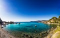 Beautifoul beach at the bay of the town of Kardamyli town, Peloponnese Greece