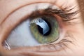 Beautifu green child`s eye macro shot Royalty Free Stock Photo