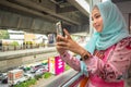 Beautifu Islamic girls use mobile phones