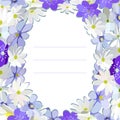 Beautifu oval frame of spring flowers