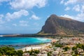 Beautifu panoramic view of the Italian sea town and emerald lagoon San Vito Lo Capo, Sicily Royalty Free Stock Photo