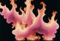 Beautifu pink fire flames on a black background Royalty Free Stock Photo