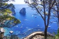 Beautifu view of Capri island from luxury terrace