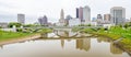 Beautifu view of Columbus Ohios with fancy bridge Royalty Free Stock Photo