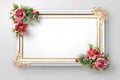 Floral rectangular frame wedding Invitation cards template with beautiful frame using wild flowers. Royalty Free Stock Photo