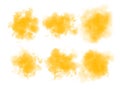 Beautiful 6 yellow watercolor brushes for painting