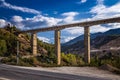 Beautiful abandoned railway bridge on railway from Elbasan to Pogradec, northern Albania. This part of railway is closed and