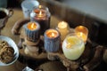 Beautiful ablaze candle Royalty Free Stock Photo