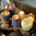 Beautiful ablaze candle Royalty Free Stock Photo