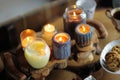 Beautiful ablaze candle Royalty Free Stock Photo