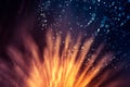 A beautiful, abstract artistic image of New Year Eve fireworks. Colorful picture with blur and lights.