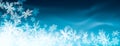 Beautiful Abstract Blue Background Banner with Snowflakes Royalty Free Stock Photo