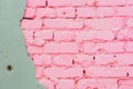 Beautiful abstract background from concrete and Painted pink brick wall texture urban background, space for text