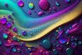 Beautiful abstract background with glitter. Vivid, holographic colors. Iridescent backdrop. Trendy design. Generative AI