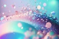 Beautiful abstract background with glitter. Vivid, holographic colors. Iridescent backdrop. Trendy design. Generative AI