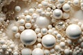 Beautiful abstract background with shiny balls. A set of pearl bubbles Royalty Free Stock Photo