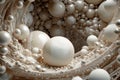 Beautiful abstract background with shiny balls. A set of pearl bubbles Royalty Free Stock Photo