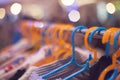 Beautiful abstract blurred Clothes hanger with bokeh light Royalty Free Stock Photo