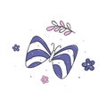 Beautiful abstract butterfly in purple color. Vector Royalty Free Stock Photo