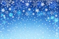 Beautiful abstract Christmas snowflakes bokeh background for design