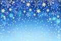 Beautiful abstract Christmas winter snowflakes bokeh background for decoration