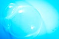 Beautiful abstract close up color blue and white soap bubbles background and wallpaper Royalty Free Stock Photo