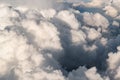 Fluffy clouds aerial view Royalty Free Stock Photo