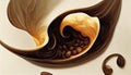 Beautiful abstract coffee beans and coffee pattern. AI-generated Royalty Free Stock Photo