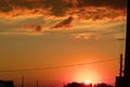 Beautiful abstract colorful background. Dramatic sunset like fire in the sky with golden and red clouds. Selective focus Royalty Free Stock Photo