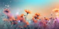 Beautiful abstract colorful misty morning photo floral design background banner. Generative AI AIG32 Royalty Free Stock Photo