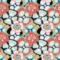 Beautiful abstract delicate flowers seamless pattern
