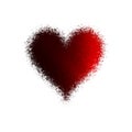 Beautiful abstract diffuse red heart on white background