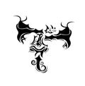 A beautiful abstract dragon tattoo design