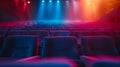 Beautiful abstract empty cinema background large copyspace area, offcenter composition