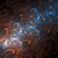 Beautiful Abstract Ethereal Smoke Patterns of Cosmic Creation in Blue and Red